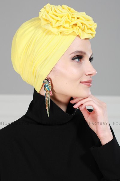 Kerstin - Turban En Coton Jaune - Ayse Turban