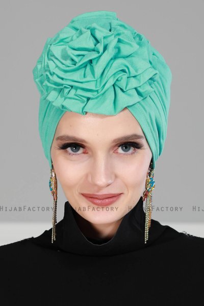 Kerstin - Turban En Coton Turquoise - Ayse Turban