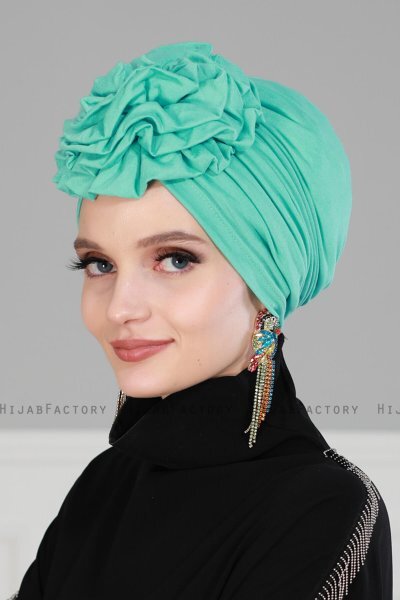 Kerstin - Turban En Coton Turquoise - Ayse Turban