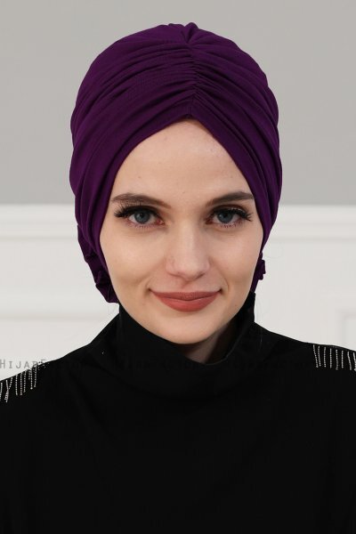 Kerstin - Turban En Coton Violet - Ayse Turban