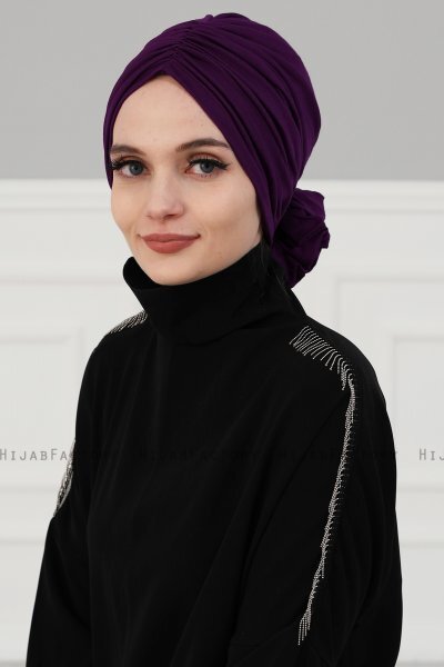 Kerstin - Turban En Coton Violet - Ayse Turban