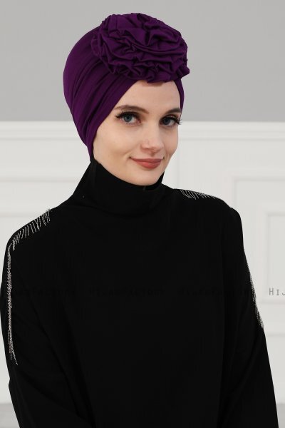 Kerstin - Turban En Coton Violet - Ayse Turban
