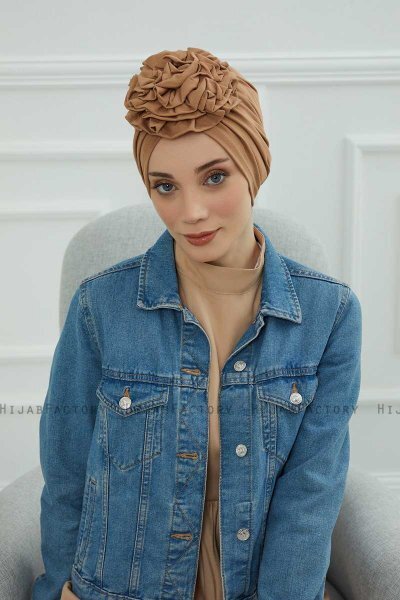 Kerstin - Turban En Coton Marron Clair