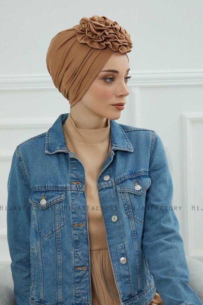 Kerstin - Turban En Coton Marron Clair