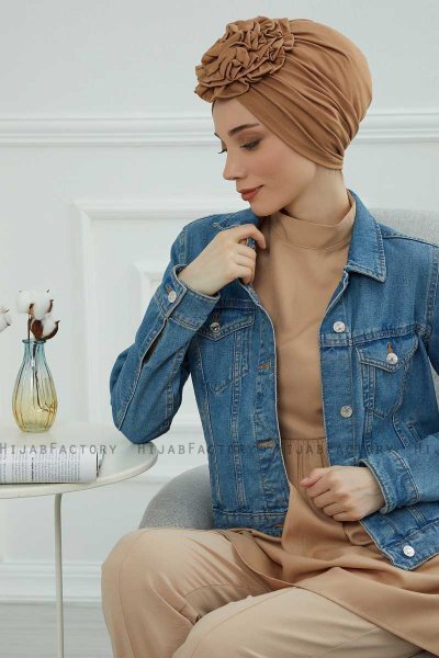 Kerstin - Turban En Coton Marron Clair