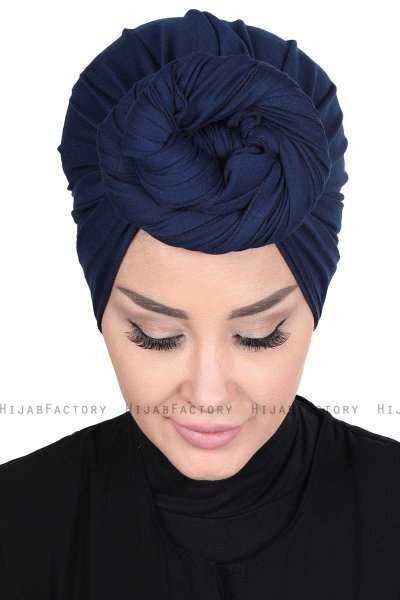 Sigrid - Hijab Coton Bleu Marin - Ayse Turban