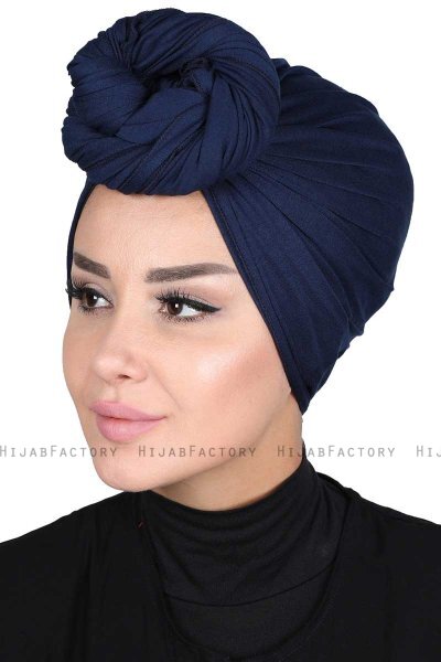 Sigrid - Hijab Coton Bleu Marin - Ayse Turban