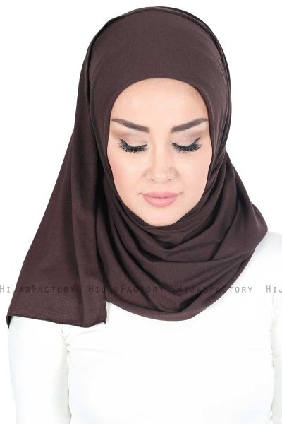 Sigrid - Hijab Coton Marron - Ayse Turban