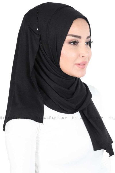 Sigrid - Hijab Coton Noir - Ayse Turban
