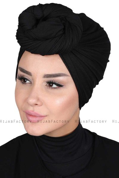 Sigrid - Hijab Coton Noir - Ayse Turban