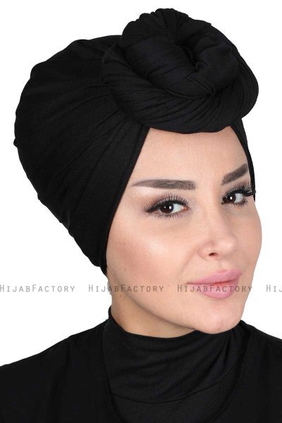 Sigrid - Hijab Coton Noir - Ayse Turban