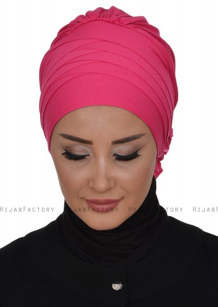 Monica - Turban En Coton Fuchsia - Ayse Turban
