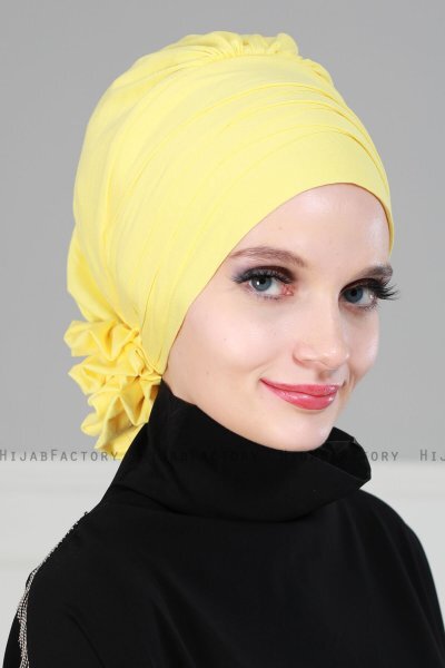 Monica - Turban En Coton Jaune - Ayse Turban