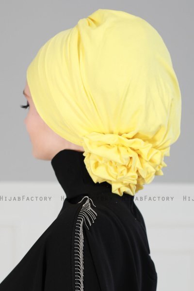 Monica - Turban En Coton Jaune - Ayse Turban