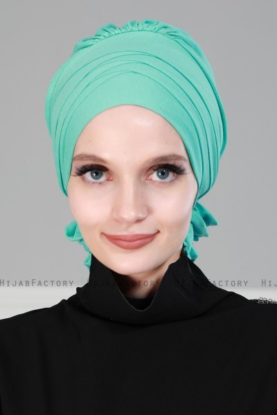 Monica - Turban En Coton Turquoise - Ayse Turban