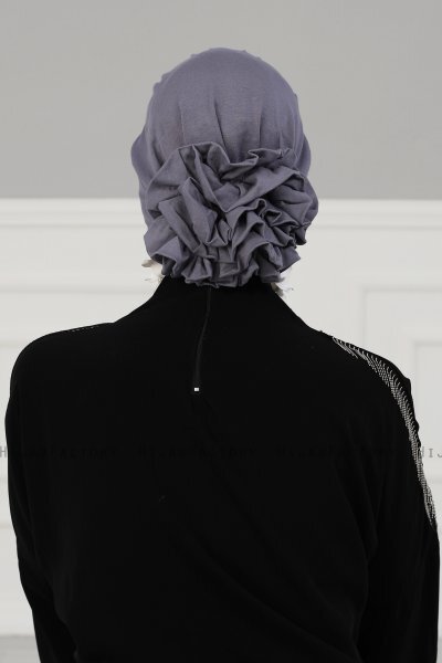 Monica - Turban En Coton Gris - Ayse Turban