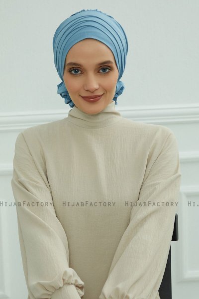 Monica - Turban En Coton Sky Blue