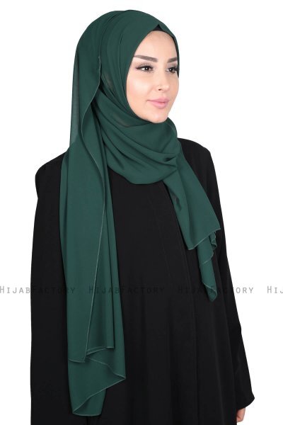 Joline - Hijab Chiffon Premium Vert Foncé