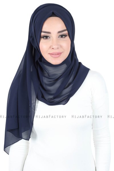 Joline - Hijab Chiffon Premium Bleu Marin