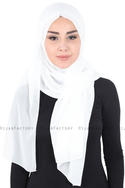 Joline - Hijab Chiffon Premium Blanc Cassé