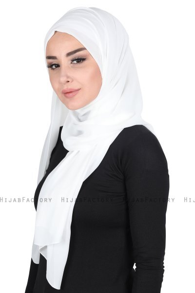 Joline - Hijab Chiffon Premium Blanc Cassé