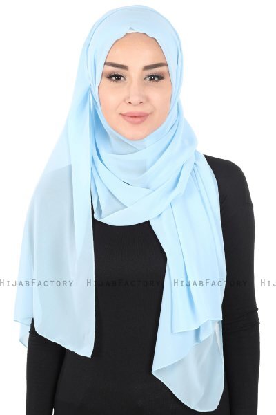 Joline - Hijab Chiffon Premium Bleu Clair