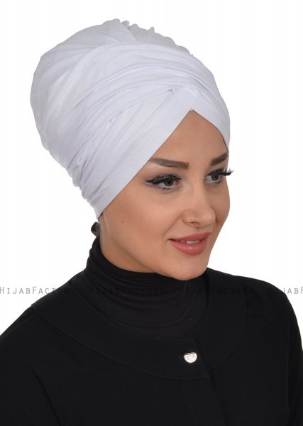 Fiona - Turban En Coton Blanc - Ayse Turban