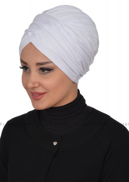 Fiona - Turban En Coton Blanc - Ayse Turban