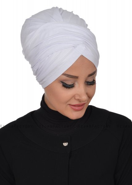 Fiona - Turban En Coton Blanc - Ayse Turban