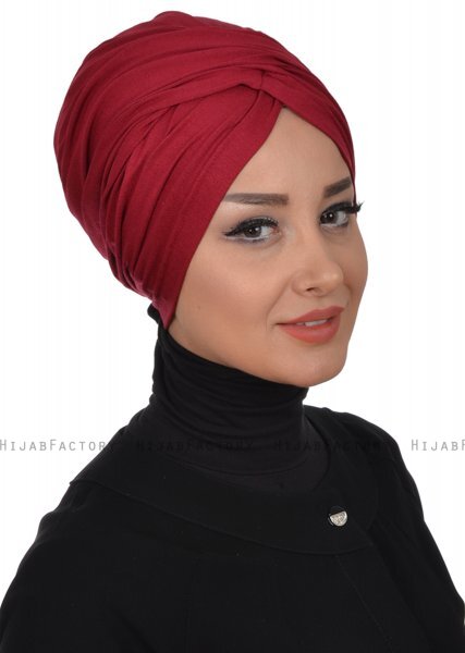 Fiona - Turban En Coton Bordeaux - Ayse Turban