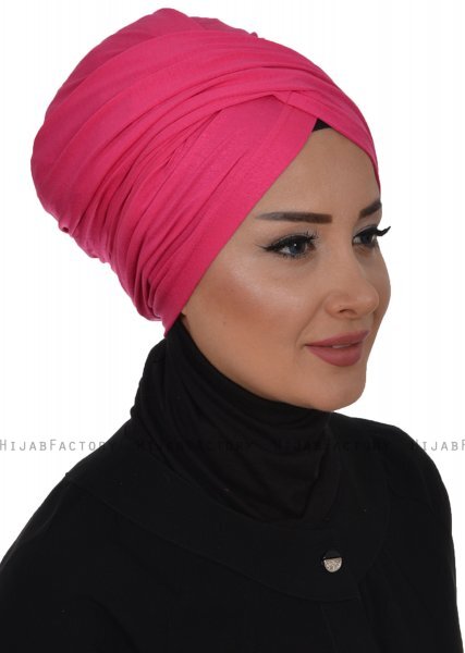 Fiona - Turban En Coton Fuchsia - Ayse Turban