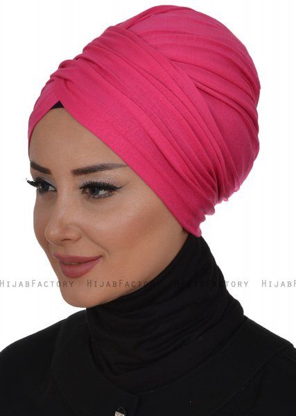Fiona - Turban En Coton Fuchsia - Ayse Turban