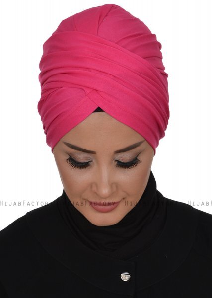 Fiona - Turban En Coton Fuchsia - Ayse Turban