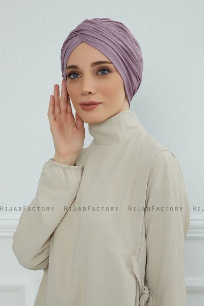 Fiona - Turban En Coton Lilac