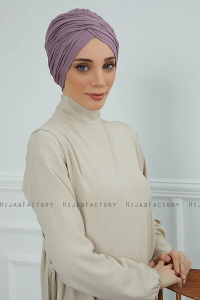 Fiona - Turban En Coton Lilac