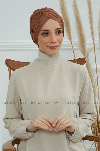Fiona - Turban En Coton Caramel