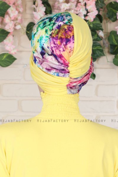 Fiona - Turban En Coton Yellow Paint