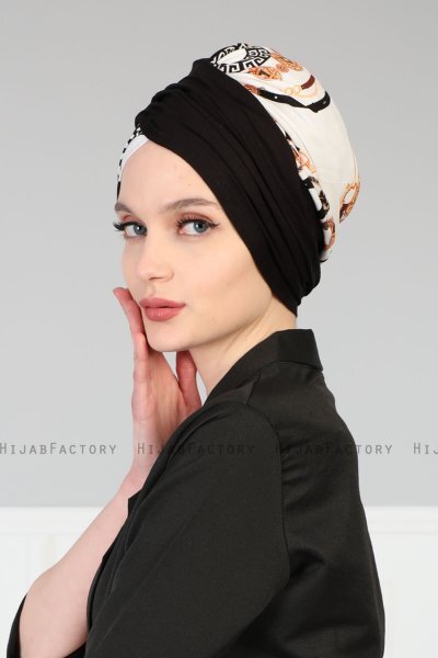 Fiona - Turban En Coton Black Elegant
