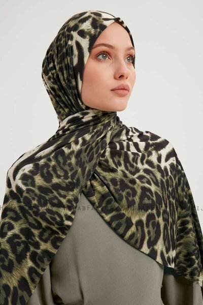 Ayten - Hijab À motifs Kaki