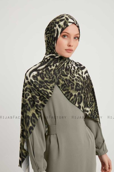 Ayten - Hijab À motifs Kaki