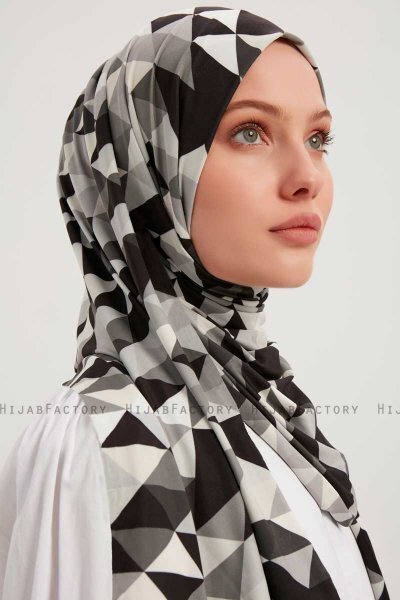 Banou - Hijab À motifs Noir