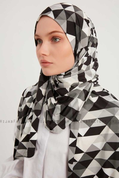 Banou - Hijab À motifs Noir