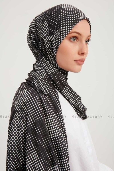 Nurgul - Hijab À motifs Noir