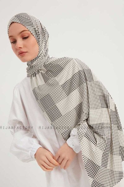 Nurgul - Hijab À motifs Gris Clair