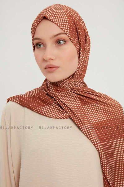 Nurgul - Hijab À motifs Marron