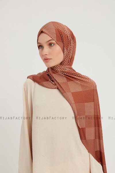 Nurgul - Hijab À motifs Marron