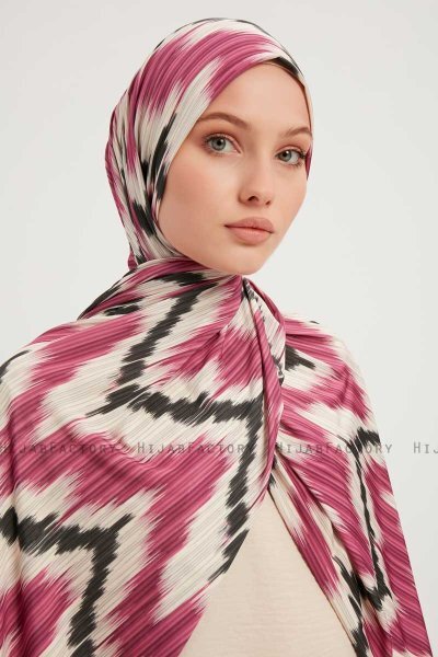 Tansu - Hijab À motifs Rose Foncé