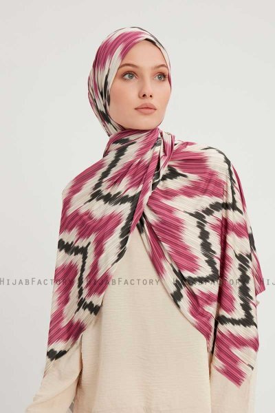 Tansu - Hijab À motifs Rose Foncé