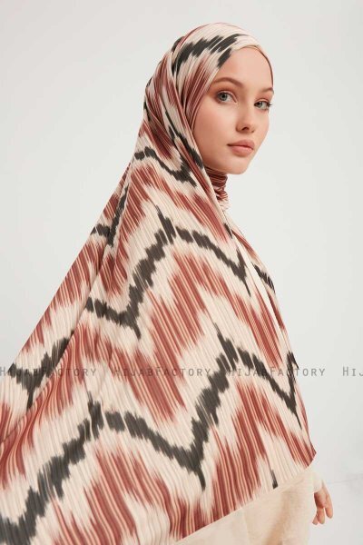 Tansu - Hijab À motifs Cannelle