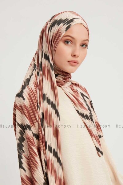 Tansu - Hijab À motifs Cannelle